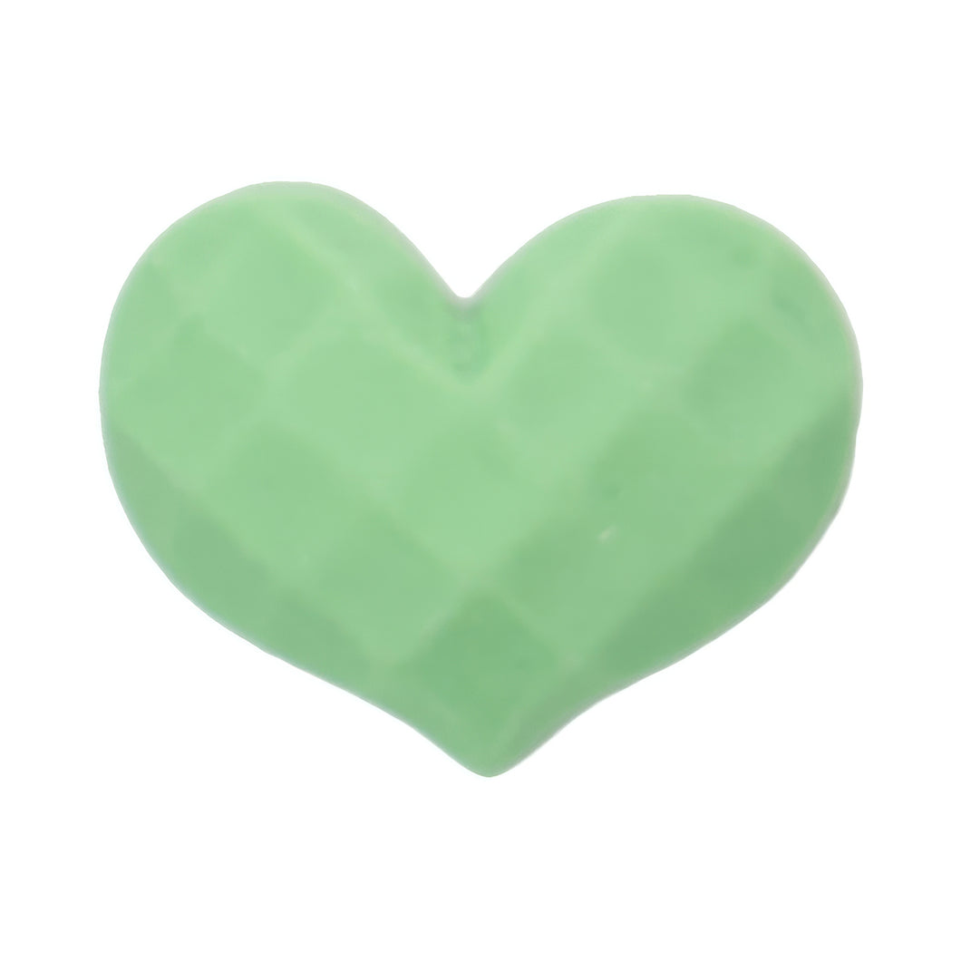 E-37 Waffle Heart Green (2.5 X 2 Cm) WiLLBee CLIPON Charms