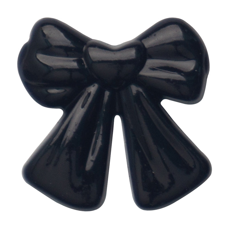 Y-15 Button Big Ribbon Black (2.8 X 2.8 Cm) WiLLBee CLIPON Charms