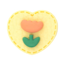 Load image into Gallery viewer, E-23 Stitch Heart Tulip Yellow (2.3 X 2.1 Cm) WiLLBee CLIPON Charms
