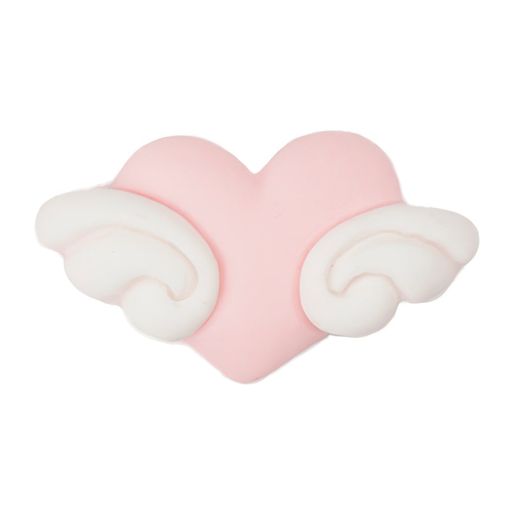 E-12 Wing Heart Baby Pink (2.8 X 1.6 Cm) WiLLBee CLIPON Charms