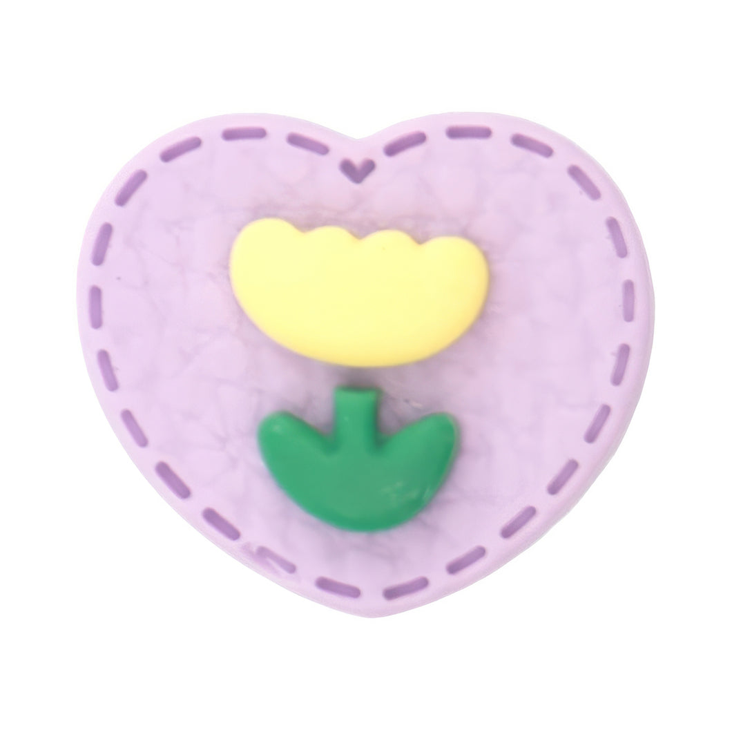 E-26 Stitch Heart Tulip Purple (2.3 X 2.1 Cm) WiLLBee CLIPON Charms