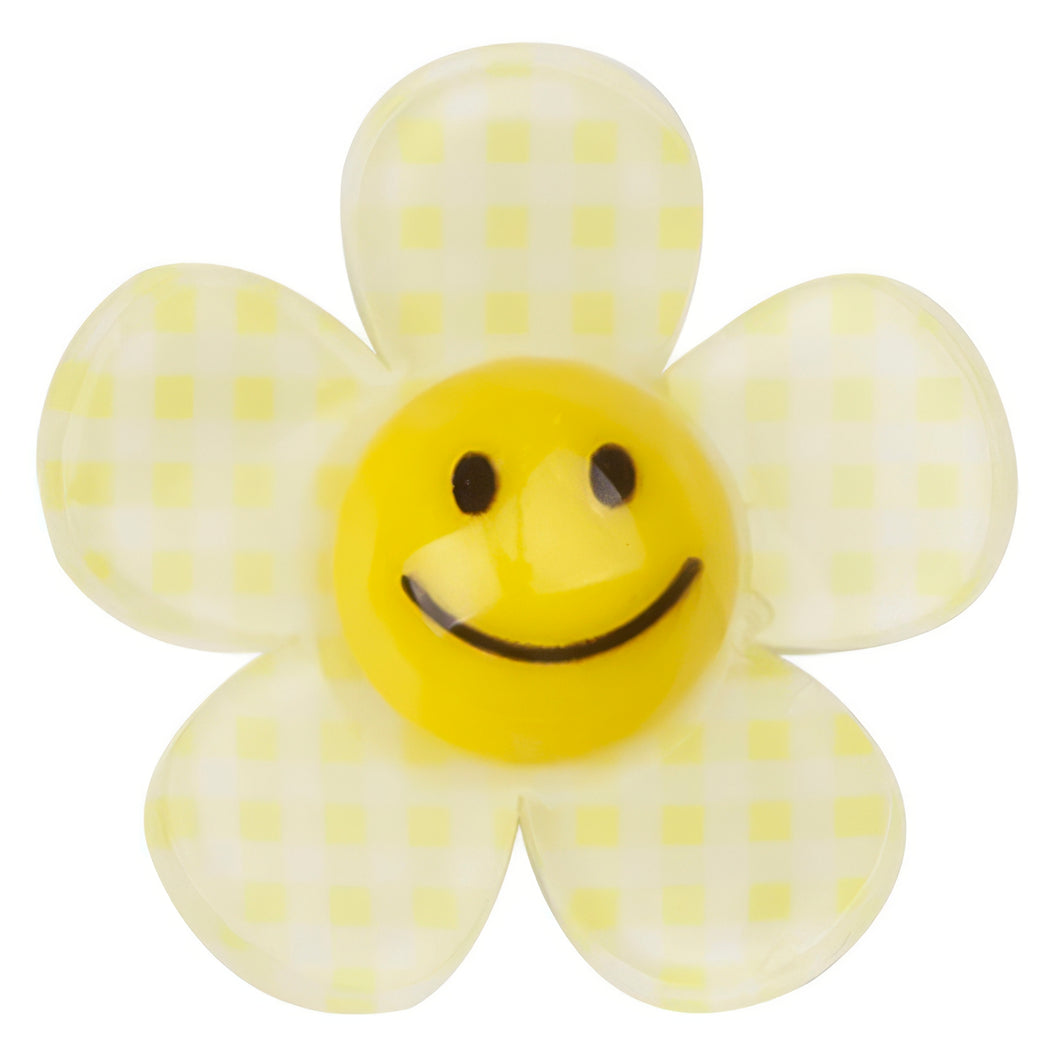 F-29 Fun Flower Check Yellow Large (3.4 X 3.4 Cm) WiLLBee CLIPON Charms