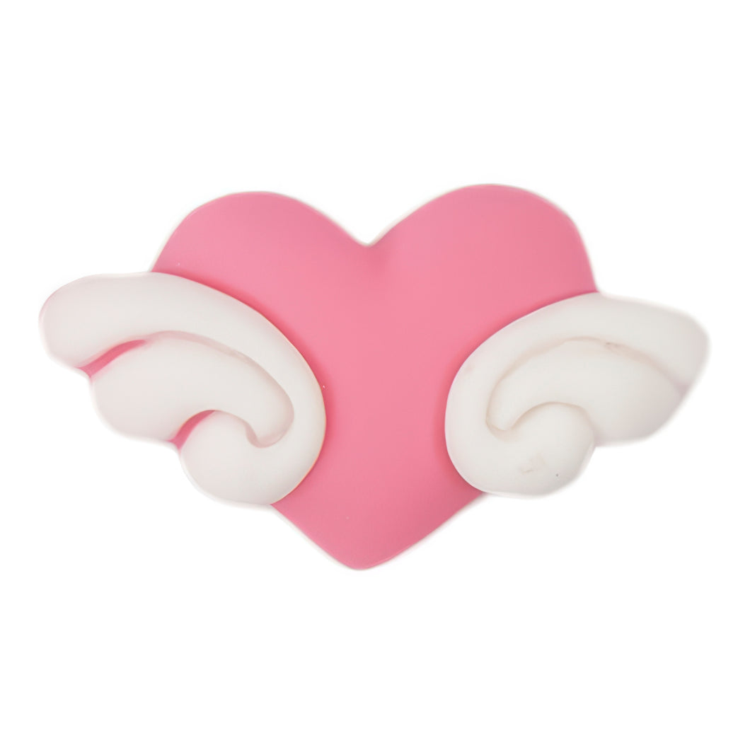 E-13 Wing Heart Hot Pink (2.8 X 1.6 Cm) WiLLBee CLIPON Charms