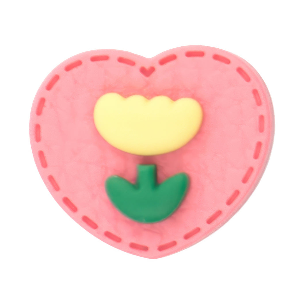 E-22 Stitch Heart Tulip Hot Pink (2.3 X 2.1 Cm) WiLLBee CLIPON Charms