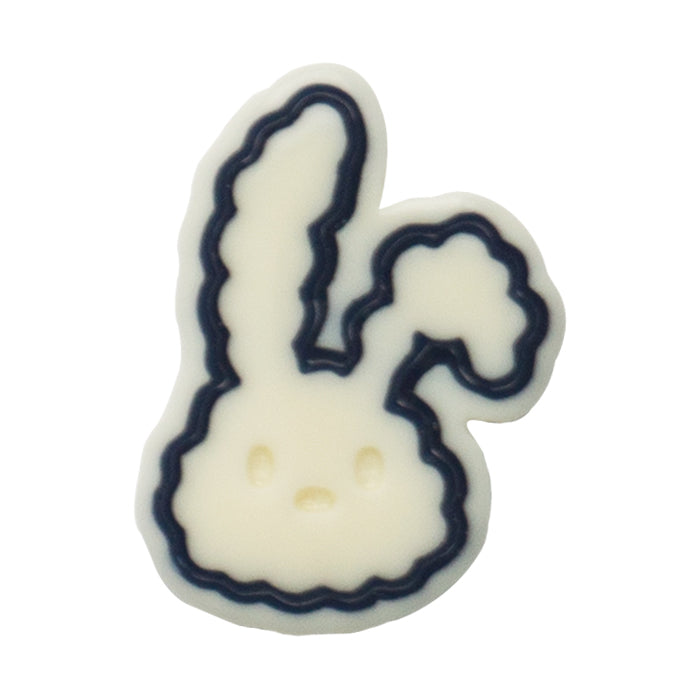 Y-21 Button Outline Rabbit Cream (1.6 X 2.4 Cm) WiLLBee CLIPON Charms