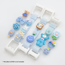 Load image into Gallery viewer, WiLLBee CLIPON Charms Shoe Decoration Parts Set - Blue Bear 15pcs
