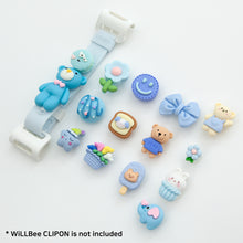 Load image into Gallery viewer, WiLLBee CLIPON Charms Shoe Decoration Parts Set - Blue Bear 15pcs
