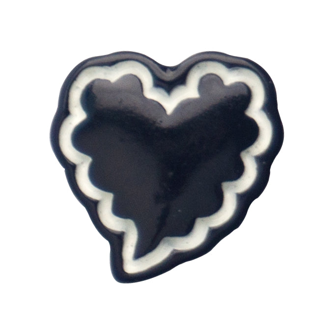 Y-22 Button Outline Heart Black (2 X 2 Cm) WiLLBee CLIPON Charms