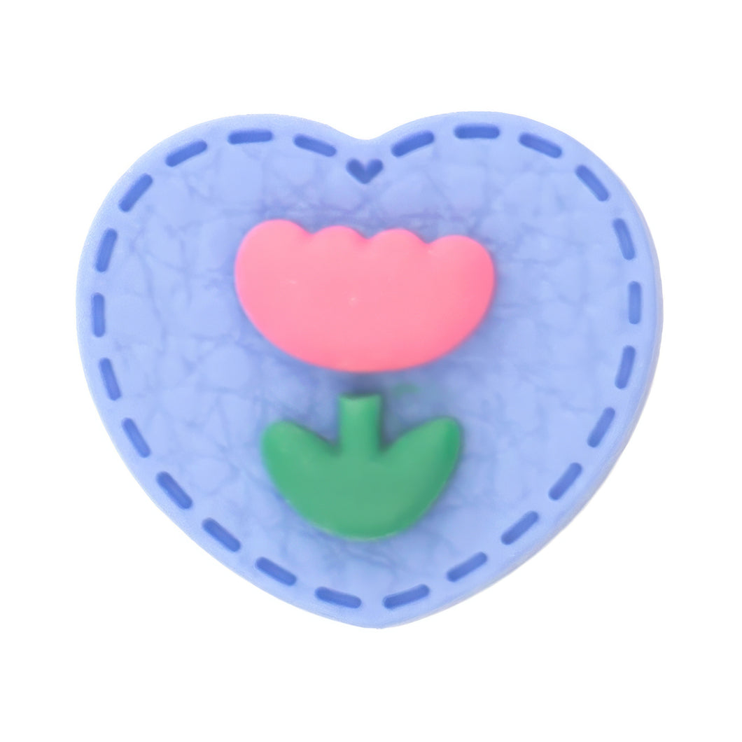 E-25 Stitch Heart Tulip Blue (2.3 X 2.1 Cm) WiLLBee CLIPON Charms