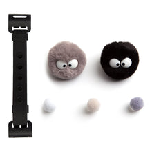 Load image into Gallery viewer, WiLLBee CLIPON Soft Mini with 5pcs Parts - Silicone Strap Grip Holder (Black &amp; Pom Pom Doll Black)
