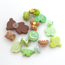 Load image into Gallery viewer, WiLLBee CLIPON Charms Shoe Decoration Parts Set - Green Brown 15pcs
