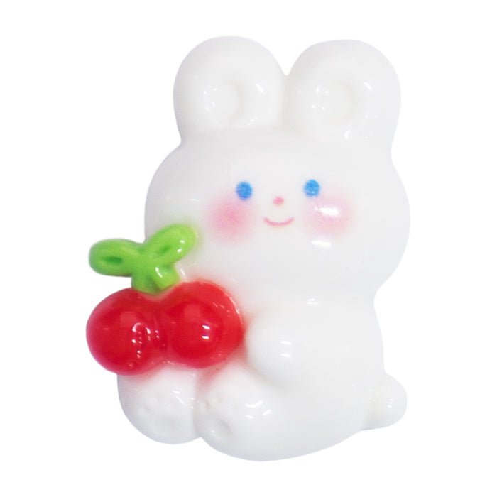 P-24 Cherry Rabbit White (2 X 2.5 Cm) WiLLBee CLIPON Charms