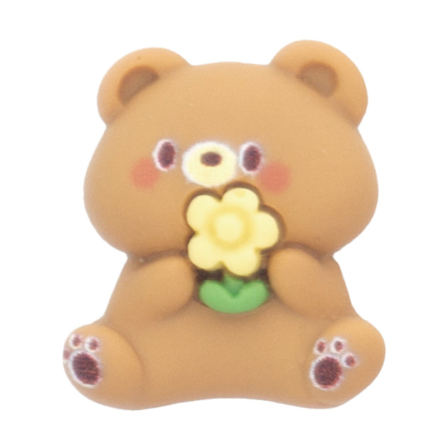 N-41 Cute Bear With Flower (2 X 2.3 Cm) WiLLBee CLIPON Charms