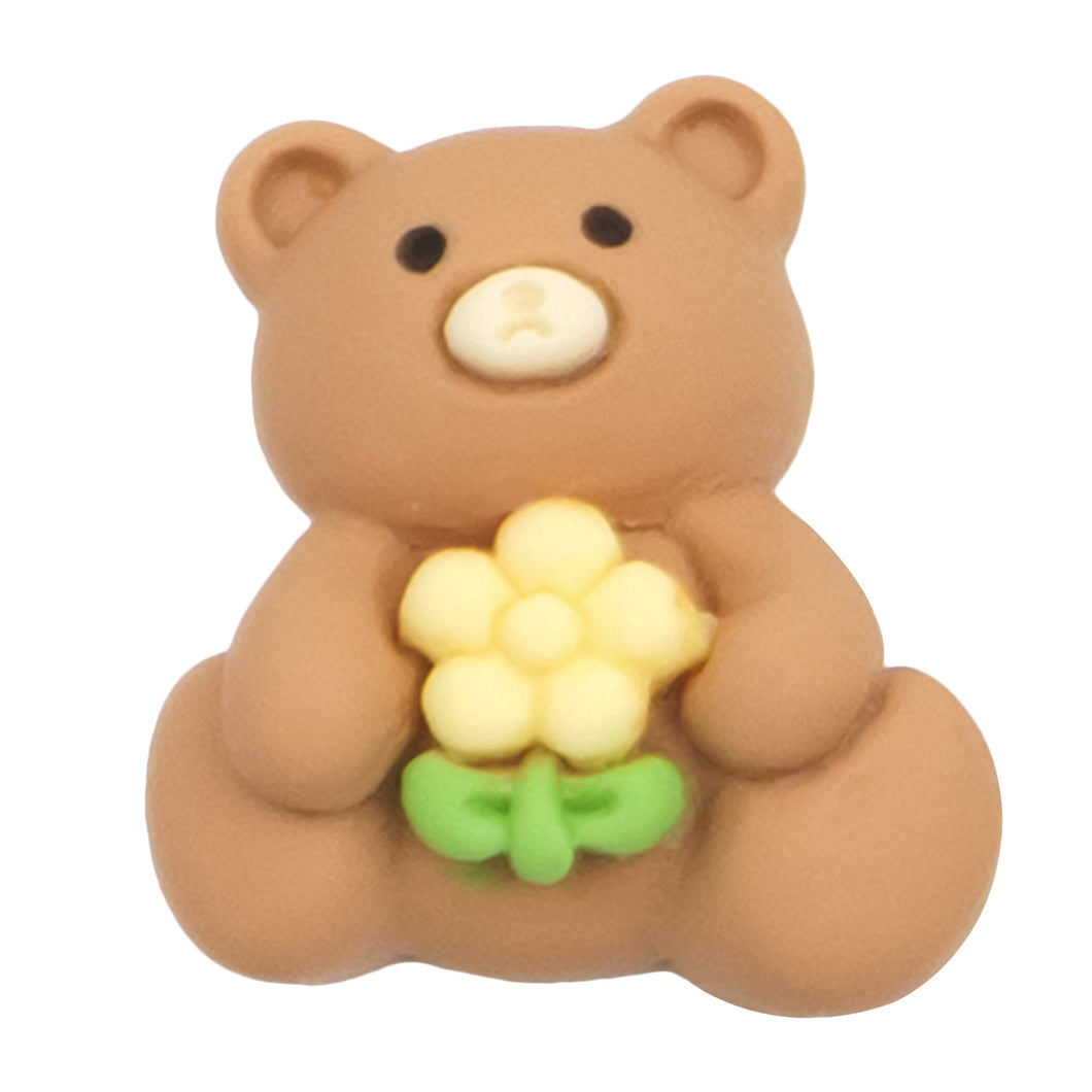 N-37 Holding Flowers Bear (2.2 X 2.5 Cm) WiLLBee CLIPON Charms