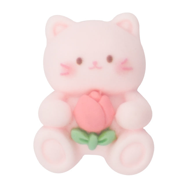 N-39 Holding Flowers Cat (1.8 X 2.4 Cm) WiLLBee CLIPON Charms