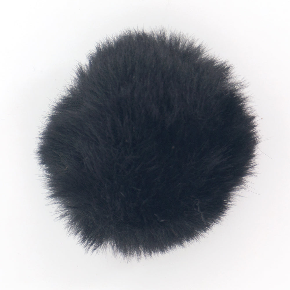 W-21 Long Hair Pompom Black (4.5 X 4.5 Cm) WiLLBee CLIPON Charms