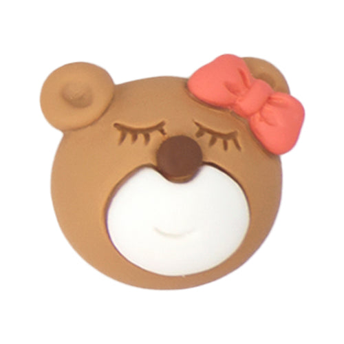 L-10 Ribbon Face Bear (2 X 1.8 Cm) WiLLBee CLIPON Charms