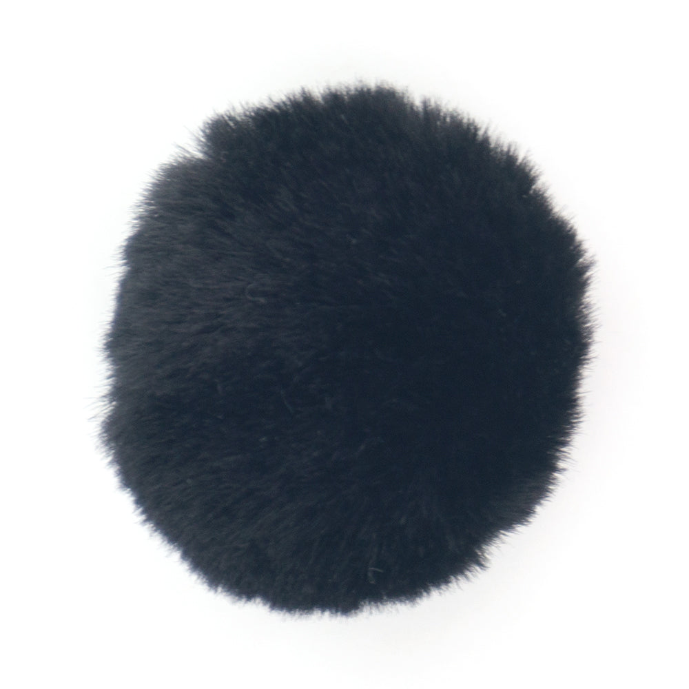 W-10 Short Hair Pompom Black (4.5 X 4.5 Cm) WiLLBee CLIPON Charms