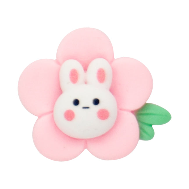 N-61 Shy Rabbit Face Flower (2.4 X 2 Cm) WiLLBee CLIPON Charms