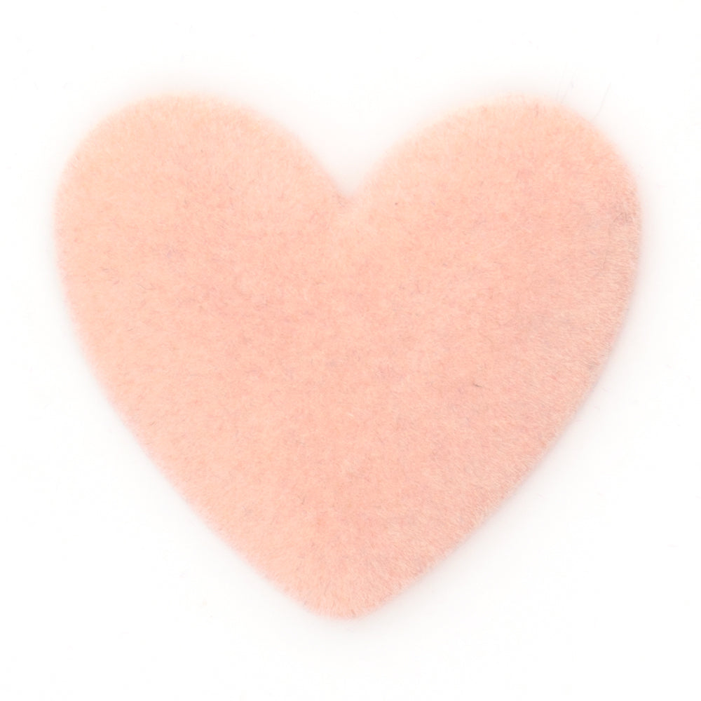 T-13 Velvet Flat Heart Baby Pink (3.7 X 3.5 Cm) WiLLBee CLIPON Charms