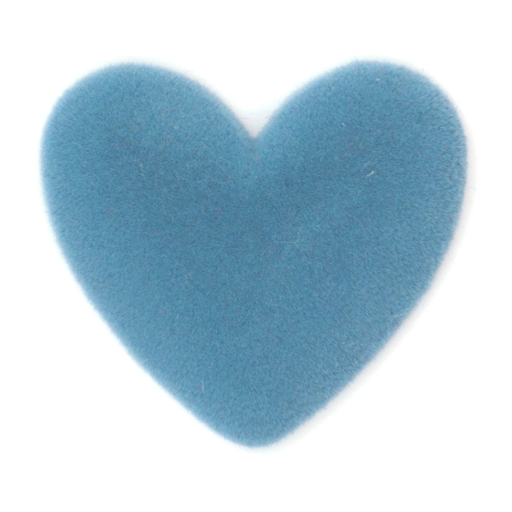 T-15 Velvet Flat Heart Blue (3.7 X 3.5 Cm) WiLLBee CLIPON Charms