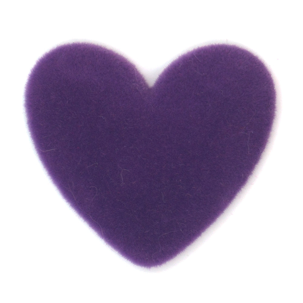 T-16 Velvet Flat Heart Purple (3.7 X 3.5 Cm) WiLLBee CLIPON Charms