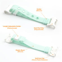 Load image into Gallery viewer, WiLLBee CLIPON Soft Mini with 5pcs Parts - Silicone Strap Grip Holder (Mint &amp; Cute Animal Face)
