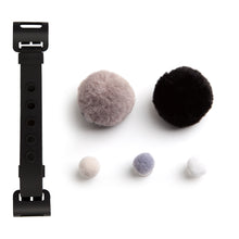 Load image into Gallery viewer, WiLLBee CLIPON Soft Mini with 5pcs Parts - Silicone Strap Grip Holder (Black &amp; Pom Pom Ball Black)
