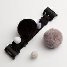 Load image into Gallery viewer, WiLLBee CLIPON Soft Mini with 5pcs Parts - Silicone Strap Grip Holder (Black &amp; Pom Pom Ball Black)
