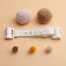 Load image into Gallery viewer, WiLLBee CLIPON Soft Mini with 5pcs Parts - Silicone Strap Grip Holder (White &amp; Pom Pom Ball Brown)
