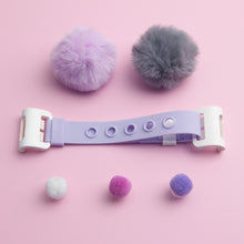 Load image into Gallery viewer, WiLLBee CLIPON Soft Mini with 5pcs Parts - Silicone Strap Grip Holder (Purple &amp; Pom Pom Ball Purple)
