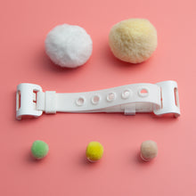 Load image into Gallery viewer, WiLLBee CLIPON Soft Mini with 5pcs Parts - Silicone Strap Grip Holder (White &amp; Pom Pom Ball White)
