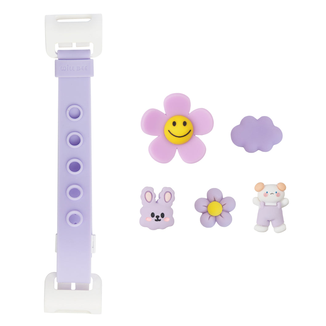 WiLLBee CLIPON Soft Mini with 5pcs Parts - Silicone Strap Grip Holder (Purple & Purple)