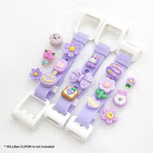 Load image into Gallery viewer, WiLLBee CLIPON Charms Shoe Decoration Parts Set - Purple Flower 15pcs
