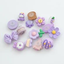 Load image into Gallery viewer, WiLLBee CLIPON Charms Shoe Decoration Parts Set - Purple Flower 15pcs
